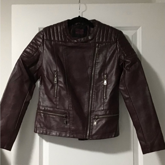 Dark Maroon Leather Jacket - Picture 1 of 4